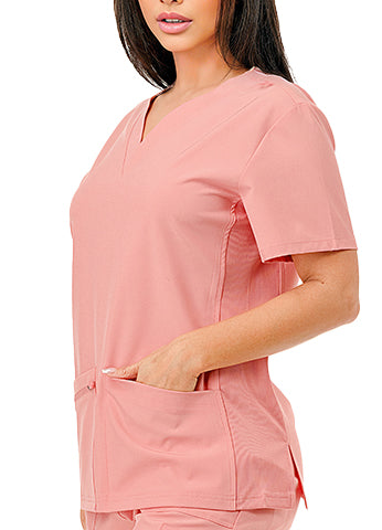 SCRUBS TOP WITH SIDE RIB(DWH1001) <Bundle>