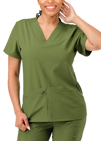 SCRUBS TOP WITH SIDE RIB(DWH1001) <Bundle>