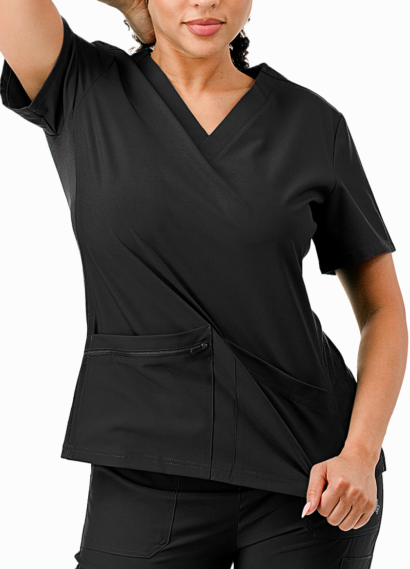 SCRUBS TOP WITH SIDE RIB(DWHT1001) <Bundle>