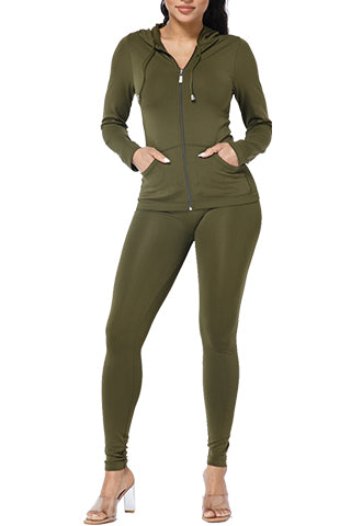 BASIC SEAMLESS HOODIE ZIP UP SET(DWS1001R) <Bundle>