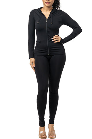 BASIC SEAMLESS HOODIE ZIP UP SET(DWS1001R) <Bundle>