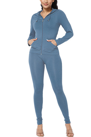 BASIC SEAMLESS HOODIE ZIP UP SET(DWS1001R) <Bundle>