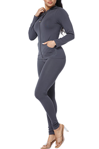 BASIC SEAMLESS HOODIE ZIP UP SET(DWS1001R) <Bundle>