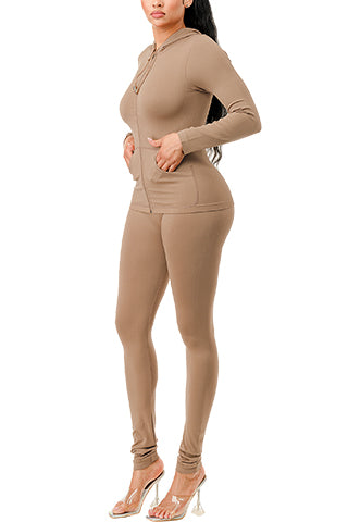 BASIC SEAMLESS HOODIE ZIP UP SET(DWS1001R) <Bundle>
