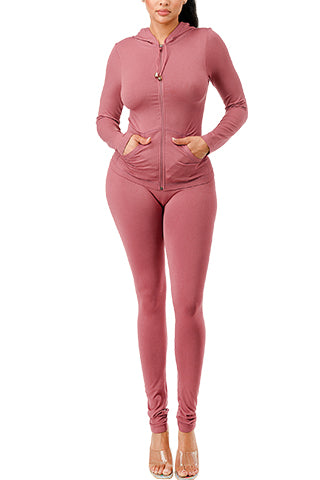 BASIC SEAMLESS HOODIE ZIP UP SET(DWS1001R) <Bundle>