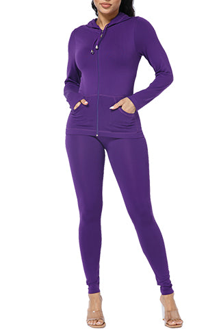 BASIC SEAMLESS HOODIE ZIP UP SET(DWS1001R) <Bundle>