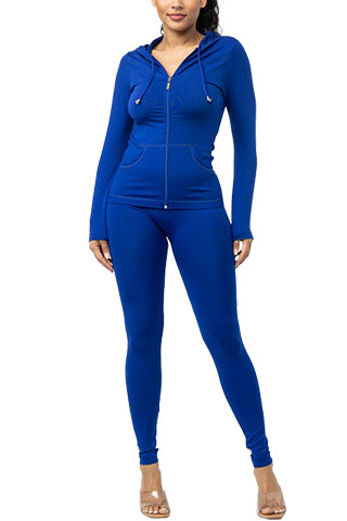 BASIC SEAMLESS HOODIE ZIP UP SET(DWS1001R) <Bundle>