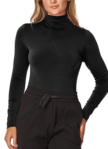 FLEECED LINED SEAMLESS  MOCK NECK LONG SLEEVE  TOP(FL300) <Bundle>