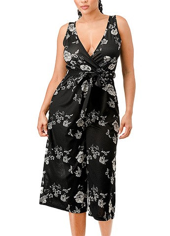 WOMEN'S SURPLICE PRINT JUMPSUIT(J6331) <Bundle>
