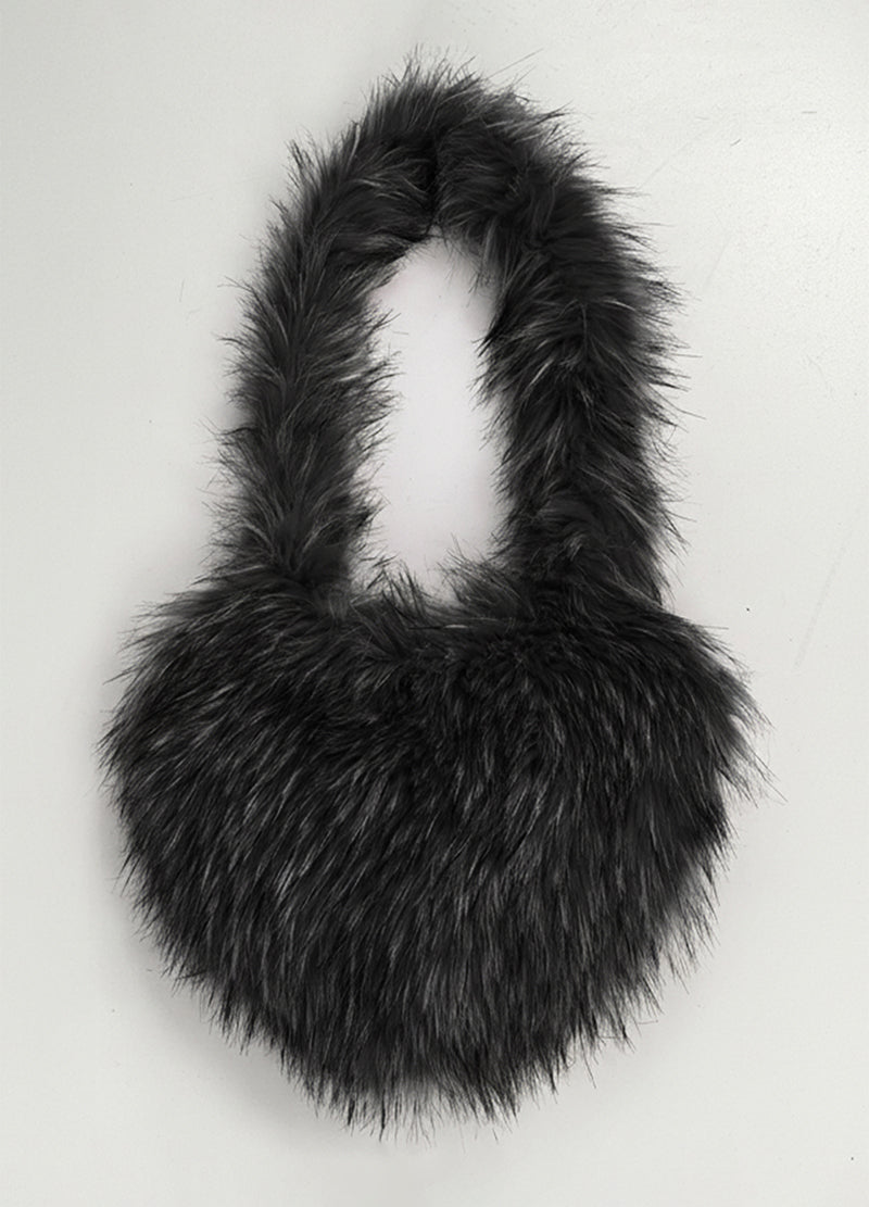 FUZZY FAUX FUR HEART BAG(MMA1014N) <Bundle>