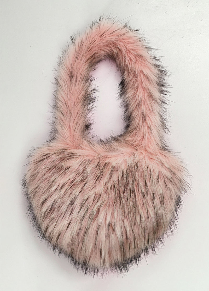 FUZZY FAUX FUR HEART BAG(MMA1014N) <Bundle>