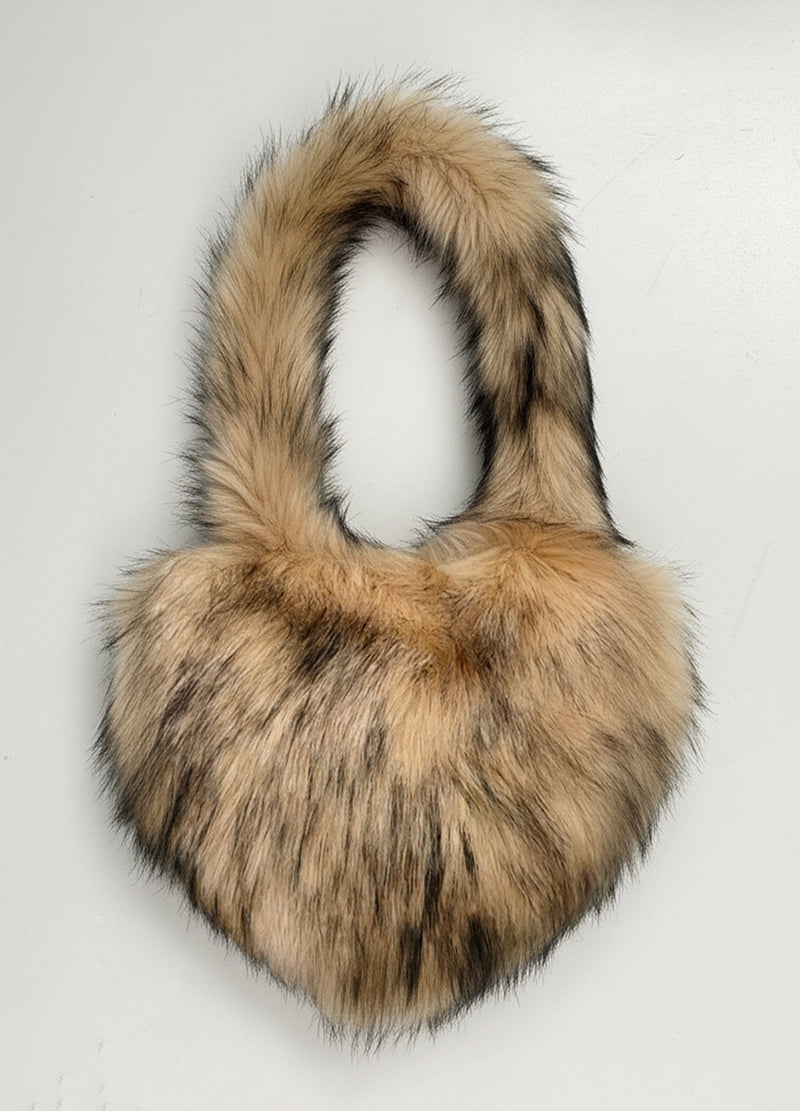FUZZY FAUX FUR HEART BAG(MMA1014N) <Bundle>