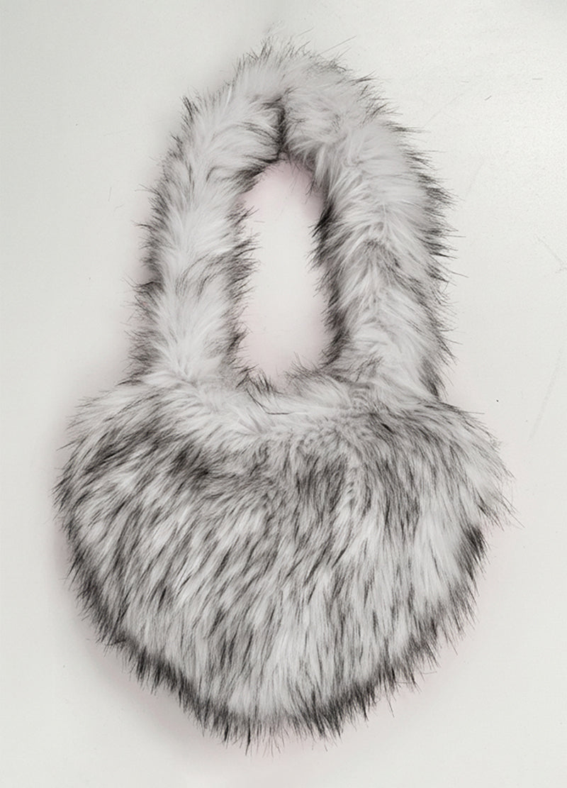 FUZZY FAUX FUR HEART BAG(MMA1014N) <Bundle>