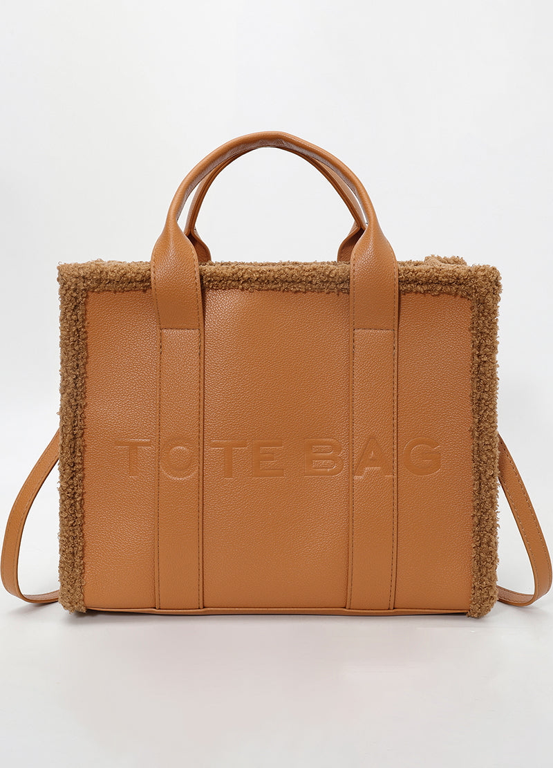 LUXURY LARGE TOTE WITH FUR(MMA1016) <Bundle>