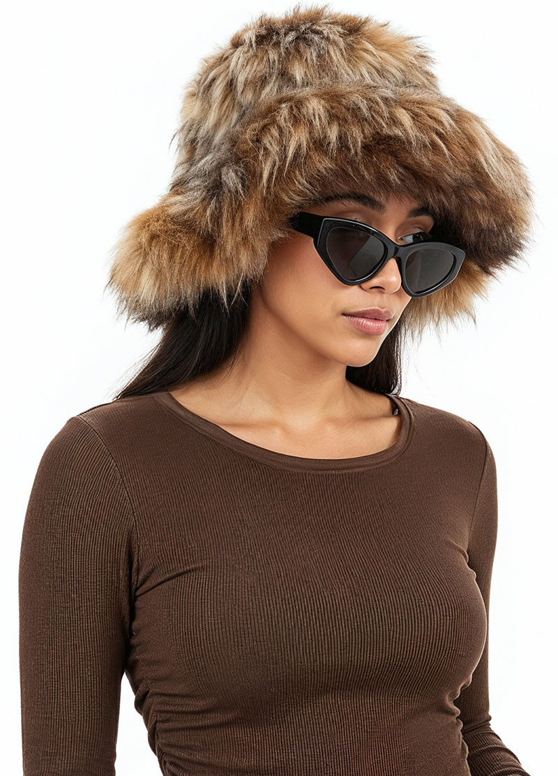 FUZZY FAUX FUR BUCKET HAT(MMA3007N) <Bundle>
