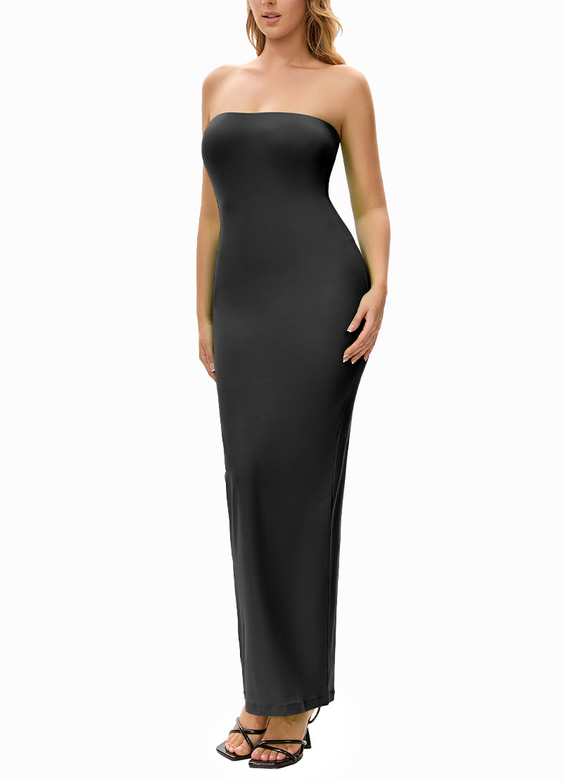 STRAPLESS BODYCON SOLID-COLOR MAXI DRESS(MMD1020) <Bundle>