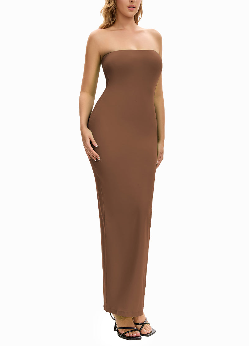 STRAPLESS BODYCON SOLID-COLOR MAXI DRESS(MMD1020) <Bundle>