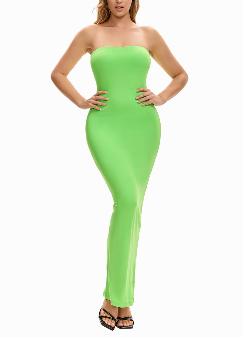 STRAPLESS BODYCON SOLID-COLOR MAXI DRESS(MMD1020) <Bundle>