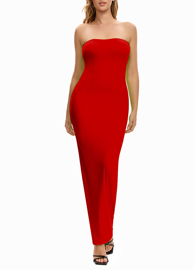 STRAPLESS BODYCON SOLID-COLOR MAXI DRESS(MMD1020) <Bundle>