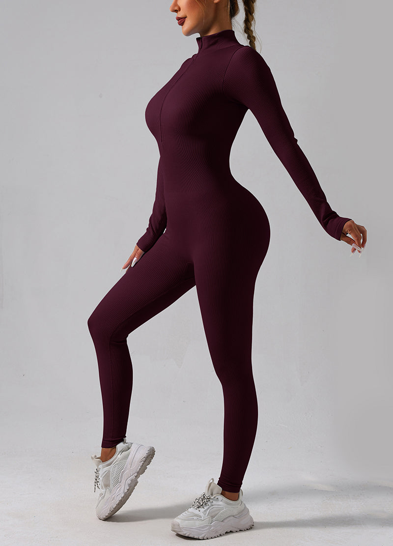 TUMMY CONTROL HALF ZIP UP JUMPSUIT(MMJ1032) <Bundle>