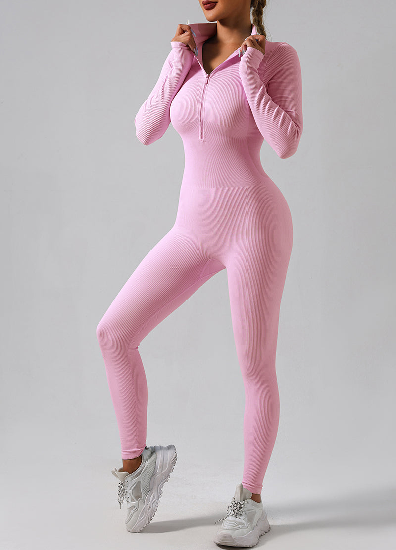 TUMMY CONTROL HALF ZIP UP JUMPSUIT(MMJ1032) <Bundle>