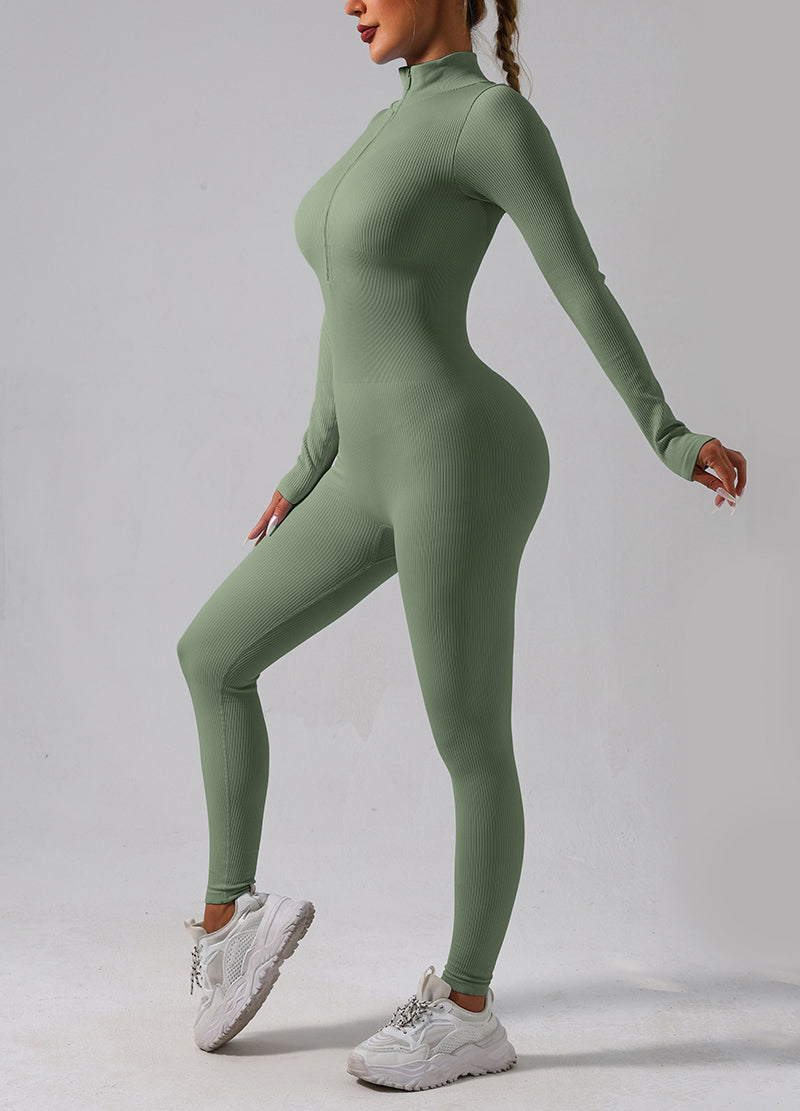 TUMMY CONTROL HALF ZIP UP JUMPSUIT(MMJ1032) <Bundle>