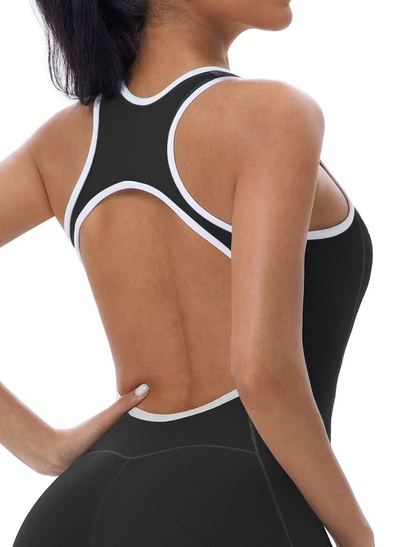 LINED HOLLOW OUT BACK TOP FLARE JUMPSUIT(MMJ1048) <Bundle>