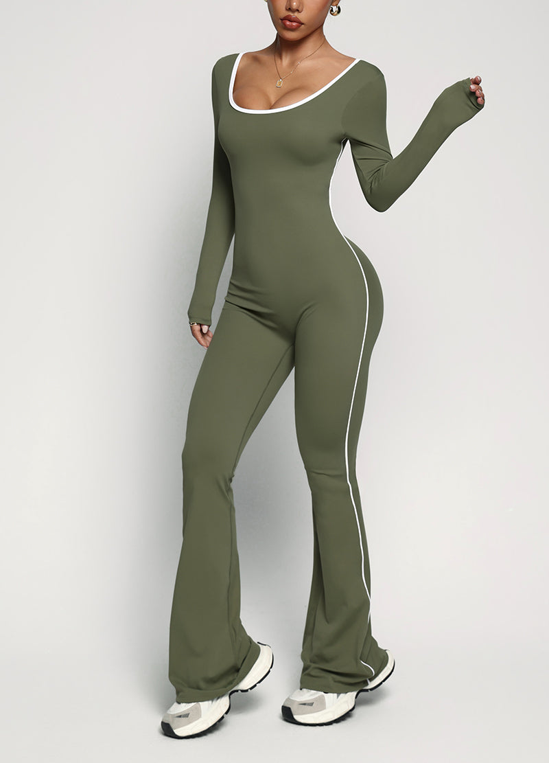 SHAPELINE OPEN-BACK JUMPSUIT WITH BRA PAD(MMJ1051) <Bundle>