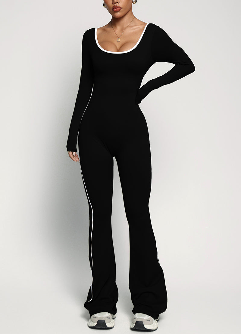 SHAPELINE OPEN-BACK JUMPSUIT WITH BRA PAD(MMJ1051) <Bundle>