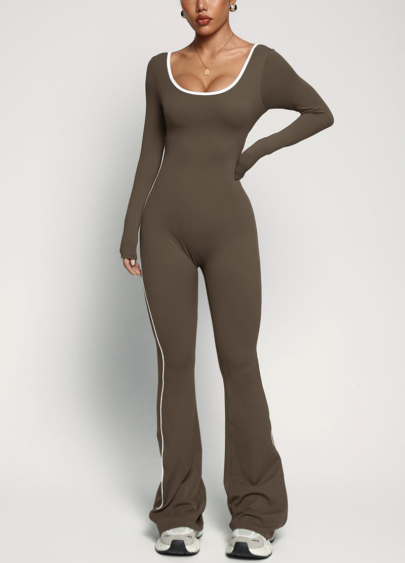 SHAPELINE OPEN-BACK JUMPSUIT WITH BRA PAD(MMJ1051) <Bundle>
