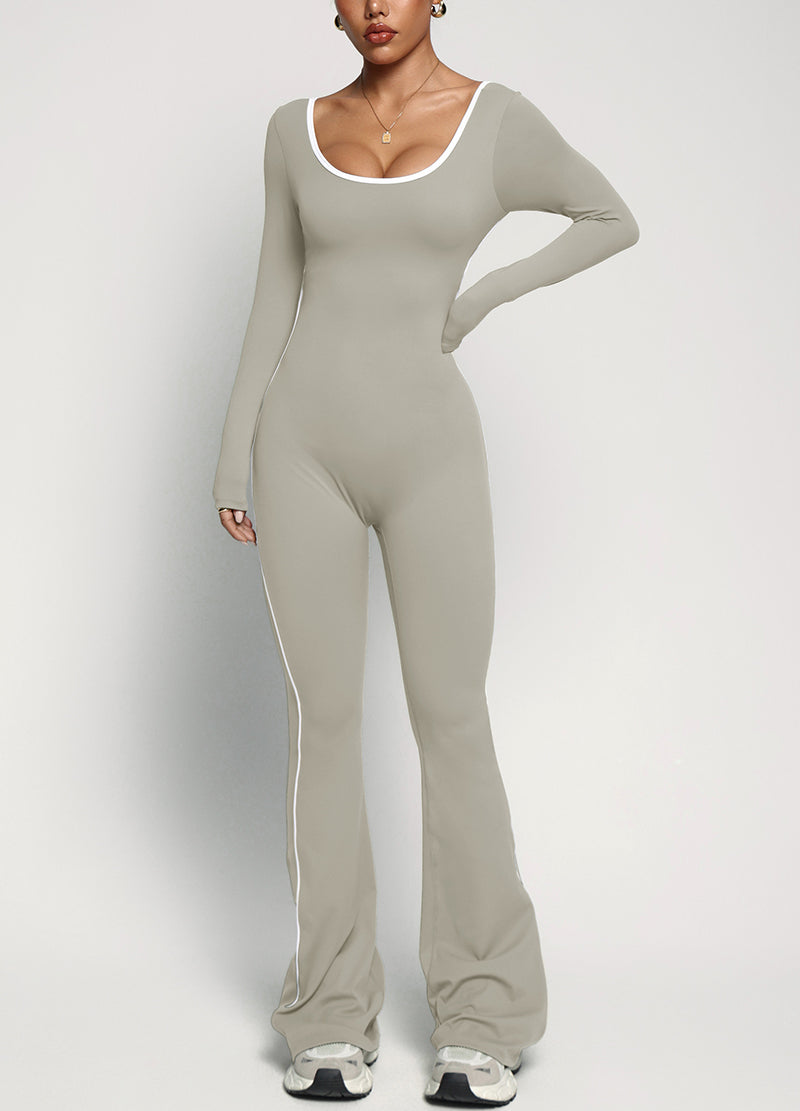 SHAPELINE OPEN-BACK JUMPSUIT WITH BRA PAD(MMJ1051) <Bundle>