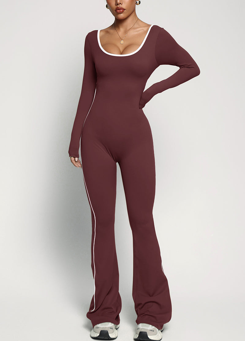 SHAPELINE OPEN-BACK JUMPSUIT WITH BRA PAD(MMJ1051) <Bundle>