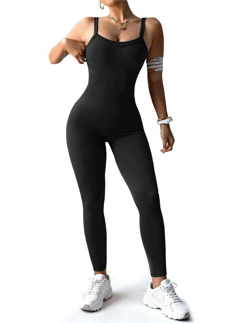 BACK DEEP V COARSE-STRIPED SLEEVELESS JUMPSUIT(MMJ1052) <Bundle>