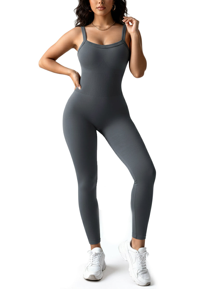 BACK DEEP V COARSE-STRIPED SLEEVELESS JUMPSUIT(MMJ1052) <Bundle>
