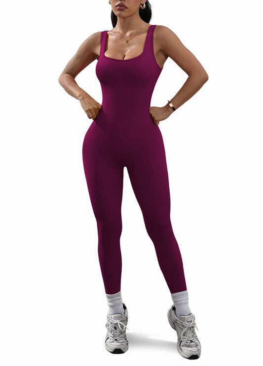 BACKLESS VEST-STYLE JUMPSUIT WITH SHIRRING(MMJ1056) <Bundle>