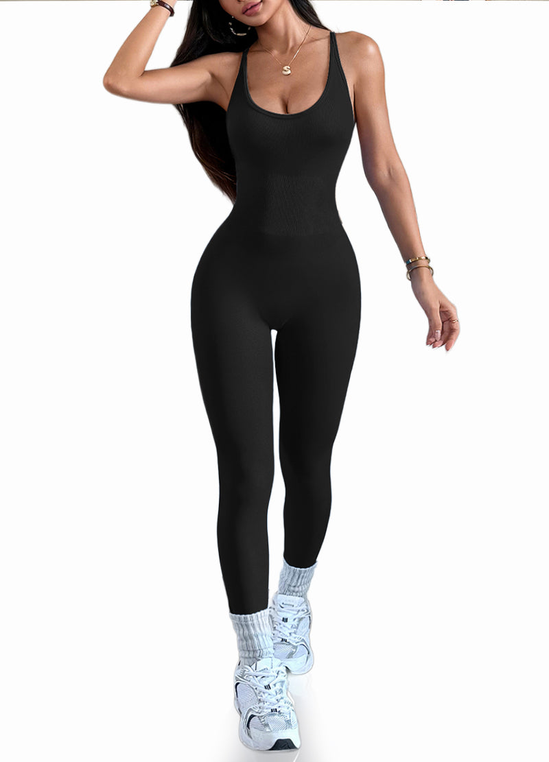 CROSS-BACK JUMPSUIT WITH ADJUSTABLE STRAPS(MMJ1057) <Bundle>