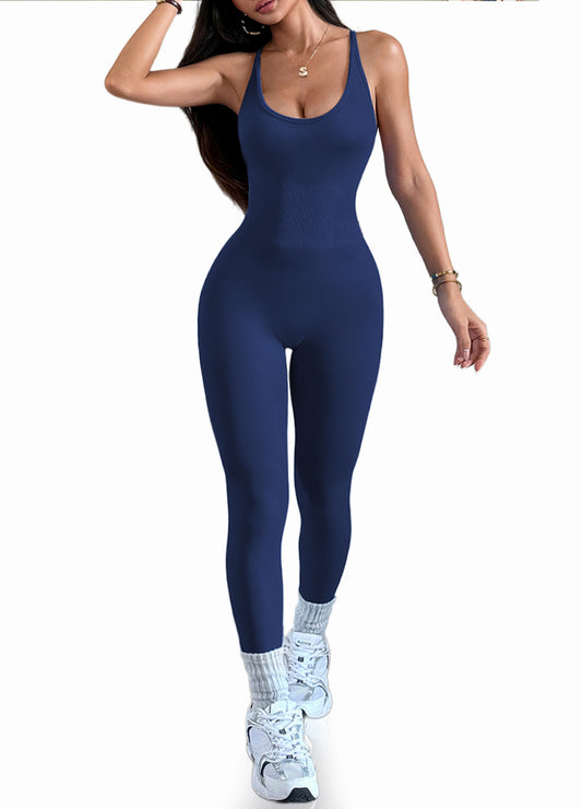 CROSS-BACK JUMPSUIT WITH ADJUSTABLE STRAPS(MMJ1057) <Bundle>