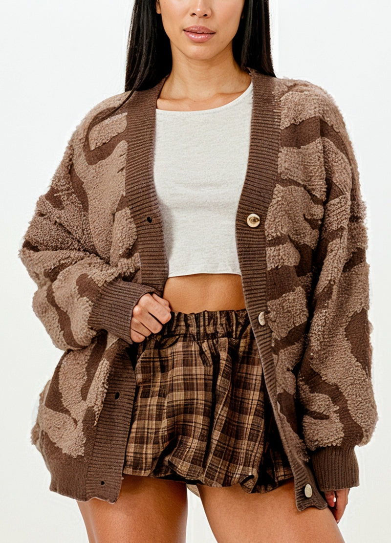 TWO-TONE EMBOSSED CARDIGAN SWEATER(MMO1005) <Bundle>