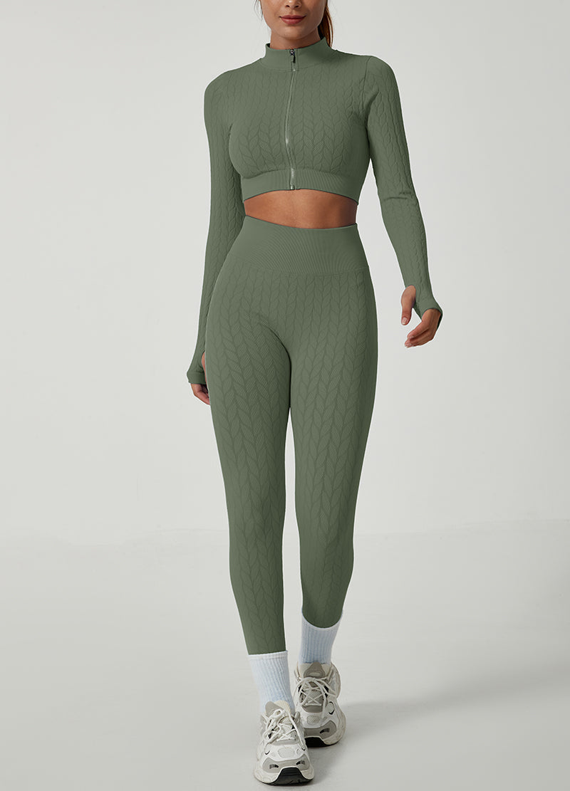 LEAF SHAPES SEAMLESS JACKET SET(MMS1015) <Bundle>