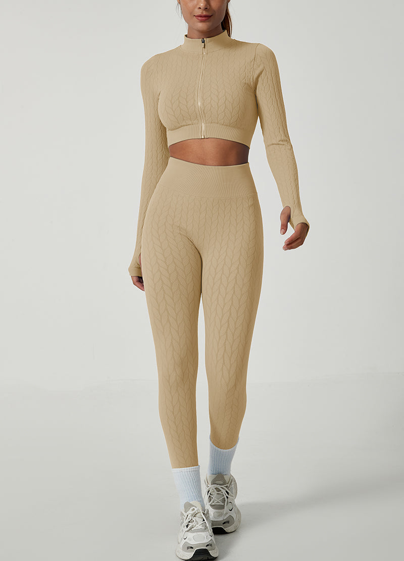 LEAF SHAPES SEAMLESS JACKET SET(MMS1015) <Bundle>