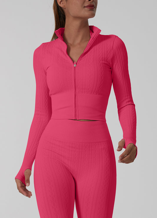 CHAIN TEXTURE SEAMLESS ZIP UP SET(MMS1016) <Bundle>