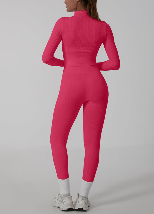 CHAIN TEXTURE SEAMLESS ZIP UP SET(MMS1016) <Bundle>