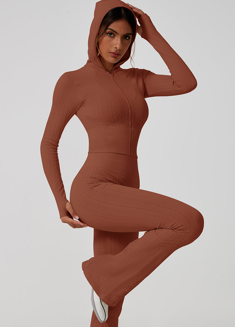 CHAIN TEXTURE SEAMLESS HOODIE ZIP UP SET(MMS1017) <Bundle>