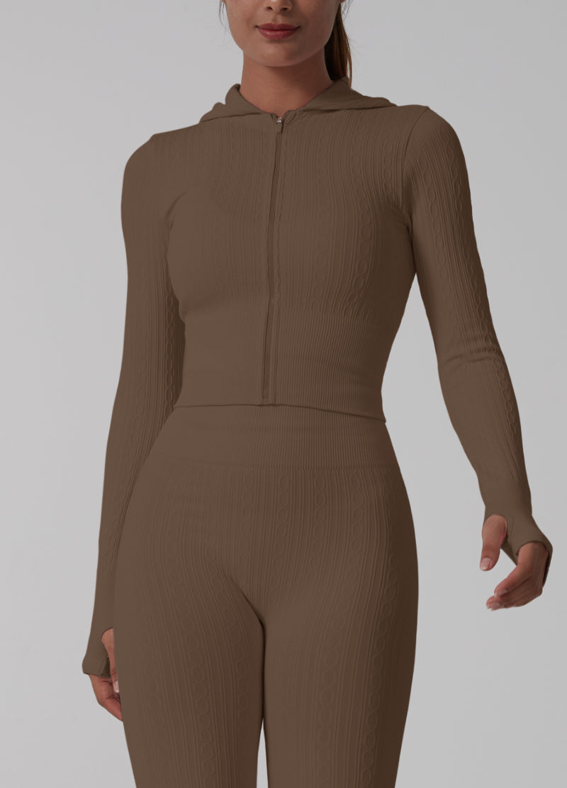 CHAIN TEXTURE SEAMLESS HOODIE ZIP UP SET(MMS1017) <Bundle>