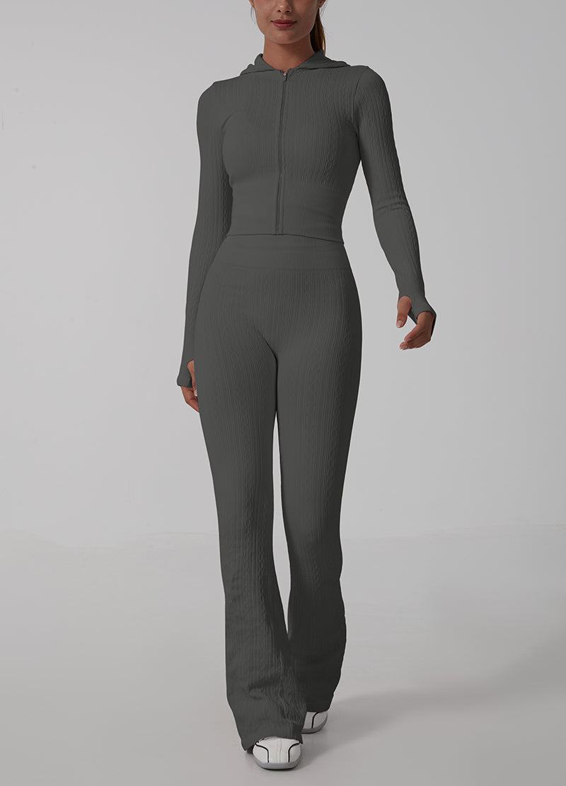 CHAIN TEXTURE SEAMLESS HOODIE ZIP UP SET(MMS1017) <Bundle>