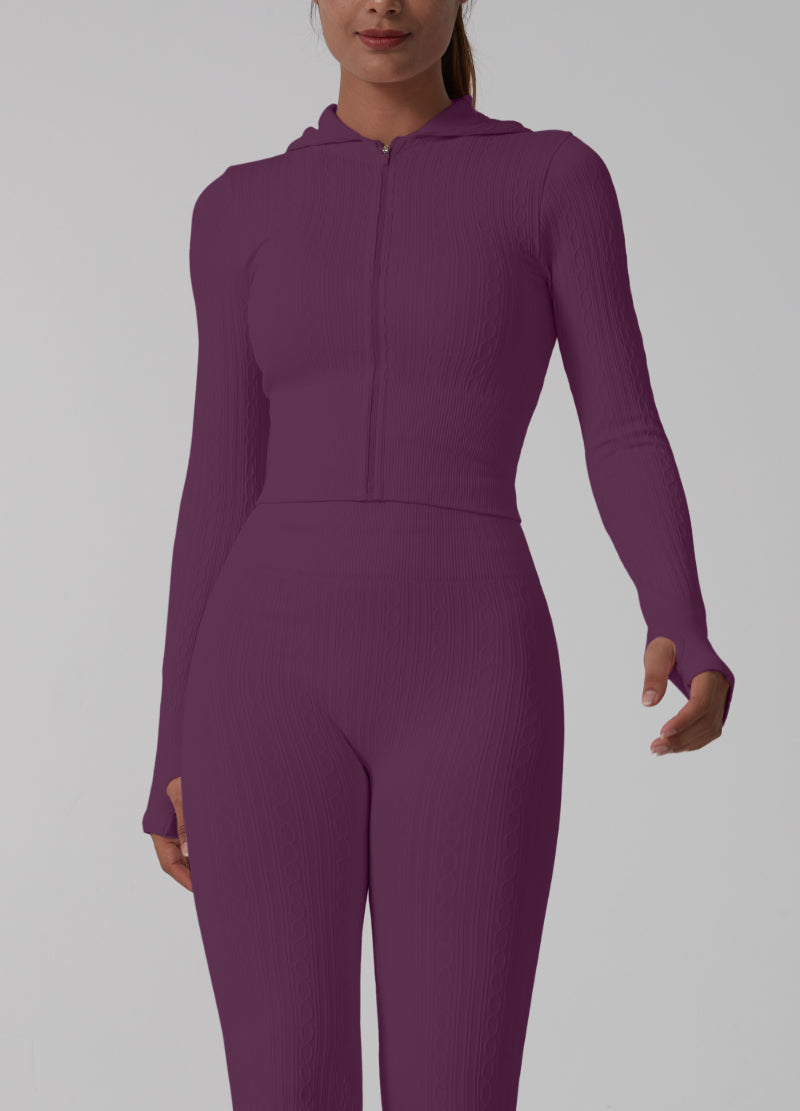 CHAIN TEXTURE SEAMLESS HOODIE ZIP UP SET(MMS1017) <Bundle>