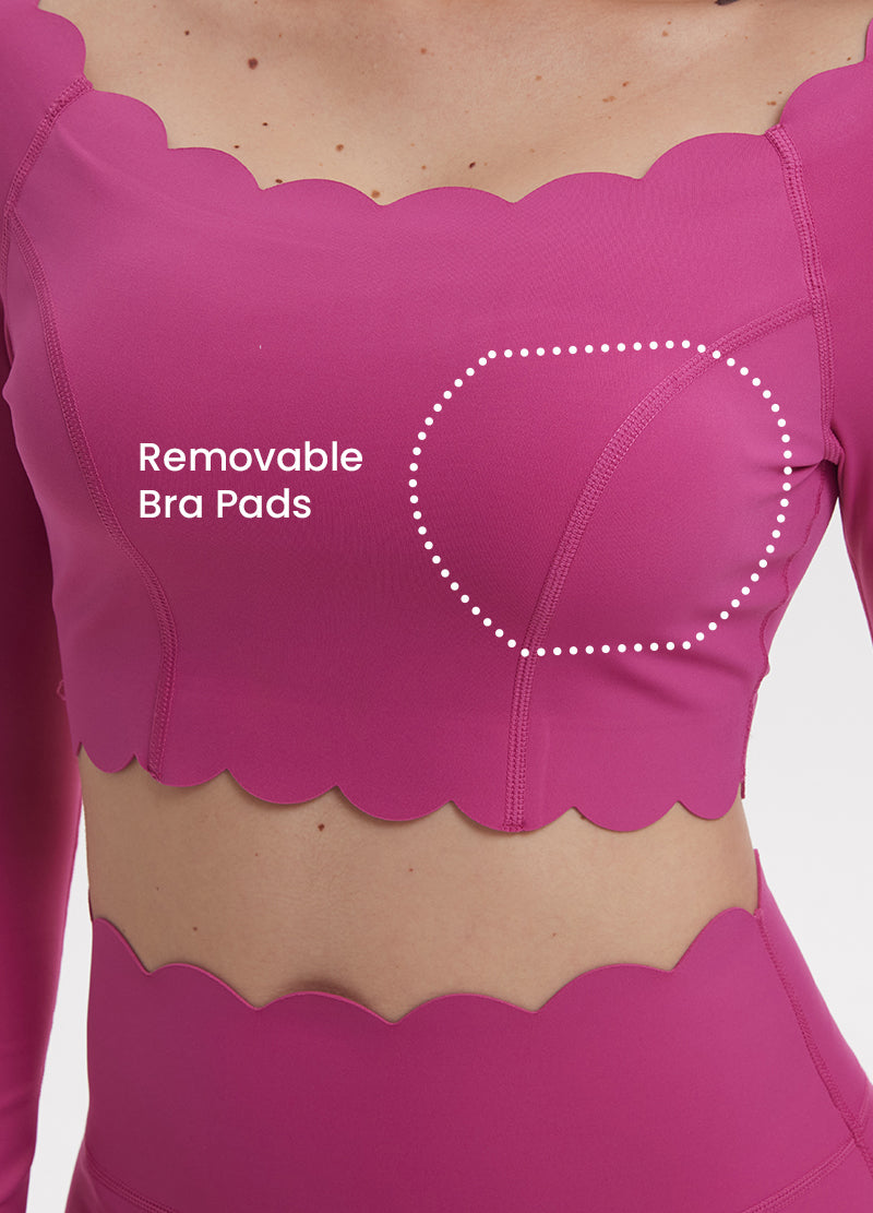 SCALLOP-EDGED LONG YOGA SET(MMS3022) <Bundle>