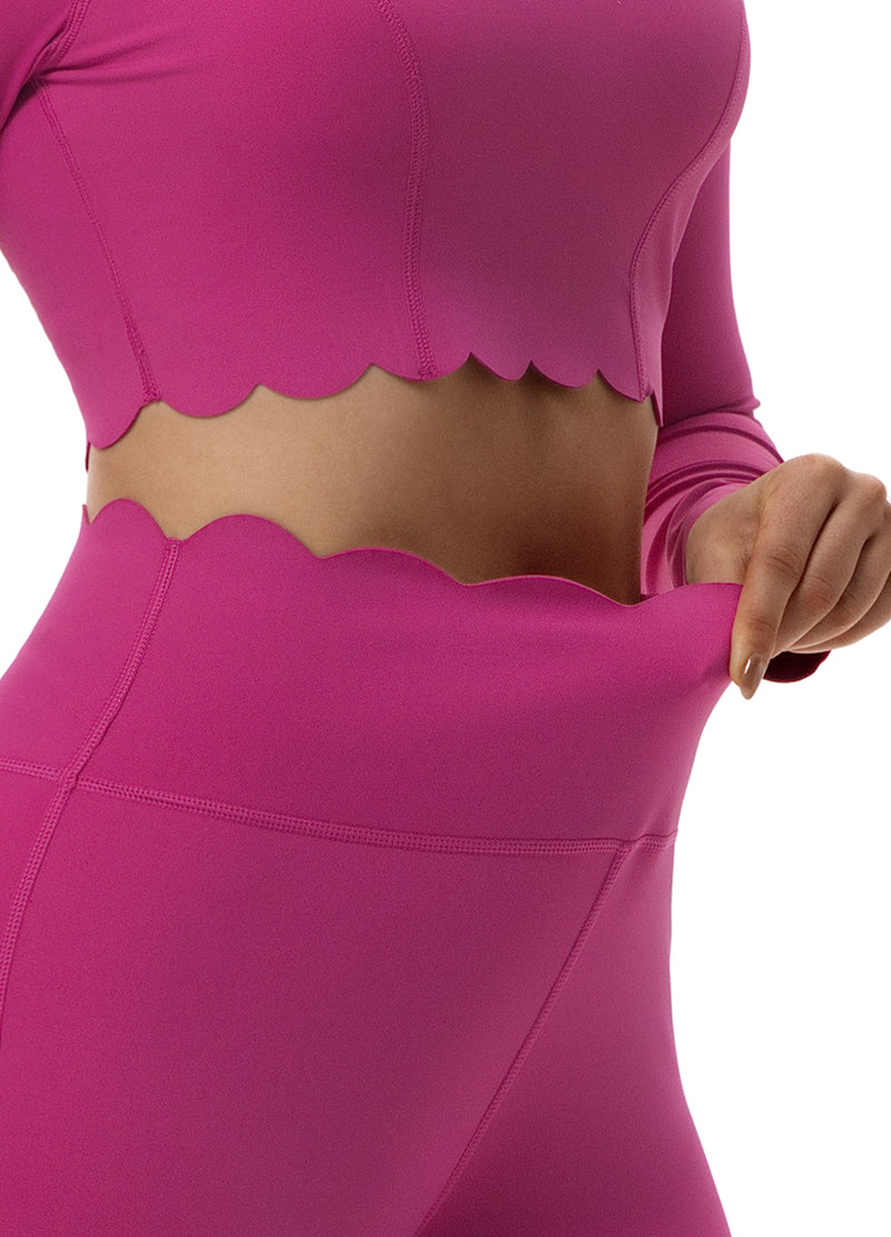 SCALLOP-EDGED LONG YOGA SET(MMS3022) <Bundle>