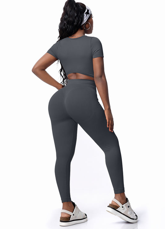 ROUNDED HEM CROP LONG PANTS SET(MMS4004) <Bundle>