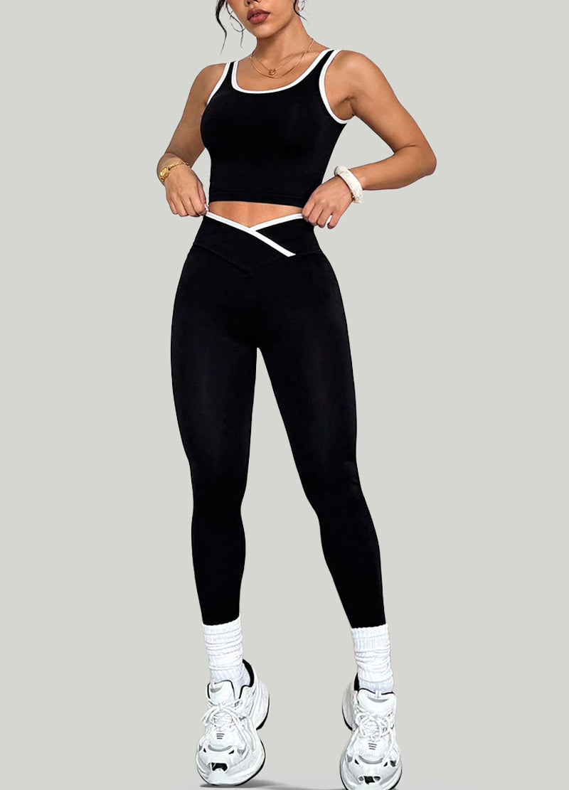 V WAIST LINED WORKOUT SET(MMS5014) <Bundle>